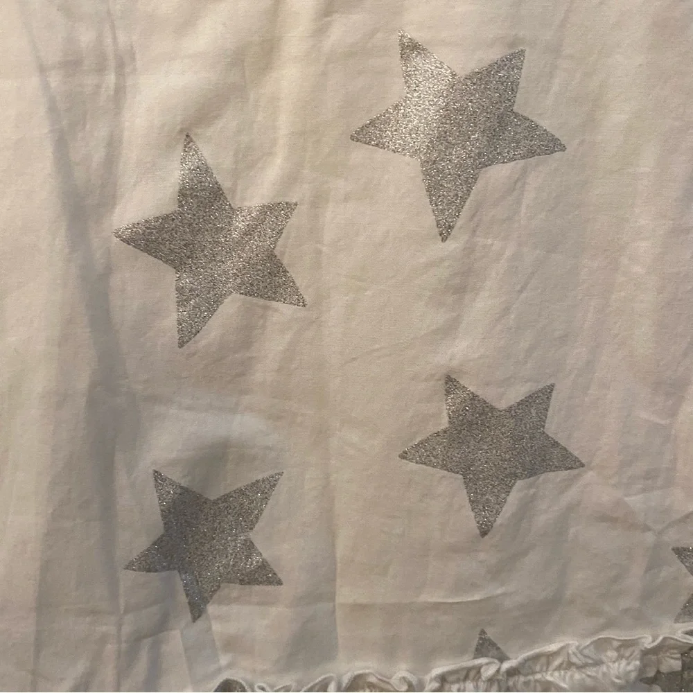 HANNA ANDERSSON Girls Kids Silver Glittery Stars Dress Size 5 Yrs